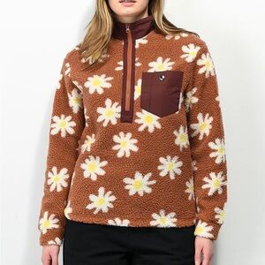 AIRBLASTER SHERPA 1/4 zip flowers daisies small